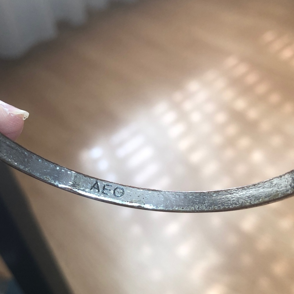 American Eagle Outfitters Silver-Tone Engraved Cuff Bracelet